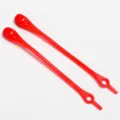 Red silicone elastic shoelaces, lazy tie-free stretchy bands for sneakers and casual shoes. - Red