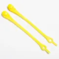 Silicone lazy shoelaces elastic no-tie shoe laces for sneakers, colorful stretch ties. - Yellow