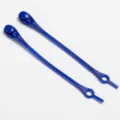 Blue silicone elastic shoelaces lazy no tie shoelace for sneakers and casual shoes. - Dark Blue