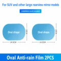 Oval car rearview mirror rainproof film 14.5x10cm 2 pieces anti-fog waterproof sticker - Oval 10x14.5cm