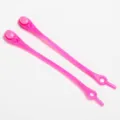 Pink silicone no tie shoelaces variant, elastic rubber shoe strings for daily sneakers. - Pink