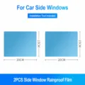 Car side window rainproof film 2pcs waterproof anti-fog clear protective film 15x20cm - Rectangular 15x20cm