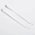 White silicone lazy shoelaces, elastic no tie shoe straps for sneakers and casual shoes variant. - White