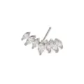 Silver marquise cubic zirconia ear climber cuff earrings, minimalist fashion crystal jewelry. - Curved Pave Ear Cuffs (JQH0421) / 24K / Silver
