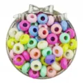 14mm Acrylique Perles Abaque à Facettes DIY Bijoux Loisirs Créatifs Perles Vrac Accessoires - Lot de 30 / Couleurs Mélangées Aléatoires