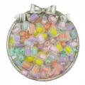 12mm acrylique cylindre perles de couleur intérieure vrac bricolage bijoux accessoires - Lot de 30 / Couleurs Mélangées Aléatoires