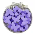 Detailed view of purple acrylic butterfly large hole beads, ideal for DIY handmade jewelry crafting. - Purple
