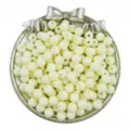 Matte acrylic round beads for DIY jewelry making, ideal for handmade bracelets and necklaces. - 6mm, Hole 1mm (100 Pcs/Pack) / Beige