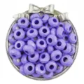 14mm acrylique facetté grand trou abaque perles plates perles en vrac pour bijoux DIY artisanat - Lot de 30 / Violet