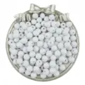White solid acrylic round beads for DIY handmade bracelets, necklaces, and jewelry accessories. - 6mm Hole 1.5mm (100 Pcs/Pack) / White
