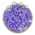 Acrylic star bow beads detail view, perfect for DIY handmade bracelets and jewelry making accessories. - Purple