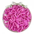 Gros plan de maillons de chaîne en acrylique rose vif, anneaux ouverts 10x16mm pour bijoux DIY. - 11x16mm (50 Pièces/Paquet) / Rose rouge