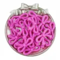 Acrylic star bow beads pink DIY handmade jewelry making accessories for bracelets and crafts. - Rose Red