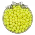 Yellow matte round beads for DIY jewelry making, crafting, bracelets, and handmade accessories. - Yellow