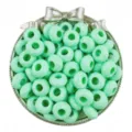 Perles abaque rondelle acrylique facettées grand trou 14mm perles en vrac pour bijoux faits main DIY. - 30 Pièces/Paquet / Vert