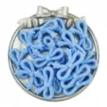 Light blue acrylic bow star beads for DIY handmade bracelets and jewelry accessories. - Blue