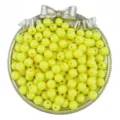 Yellow acrylic round beads loose beading charm for DIY handmade jewelry bracelet making. - Yellow