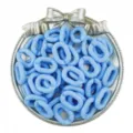 Acryl Kette offene Ringe Perlen DIY Schmuckzubehör Detailansicht, hellblaue Glieder. - Blau