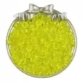 Perles rondelles en acrylique jaune gros plan détail, accessoires de bijoux translucides facettés - Jaune