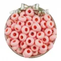 Perles d'abaque facettées en acrylique rose à grand trou détail pour bracelet bijoux DIY. - 30 Pièces/Paquet / Orange