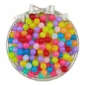 Colorful acrylic jelly round beads for handmade DIY bracelets and jewelry making details. - 6mm with 1mm Hole (100 Pcs/Pack) / Random Mixed Colors
