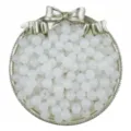Closeup of translucent white acrylic jelly round beads with straight holes for DIY handmade jewelry. - 6mm with 1mm Hole (100 Pcs/Pack) / White
