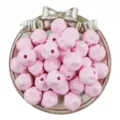 16mm pink acrylic fig loose beads, irregular faceted design for DIY handmade jewelry crafts. - 10 Pieces/Pack / Pink