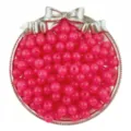 Pink acrylic jelly round beads detail view, loose beads for DIY handmade jewelry accessories - Rose Red