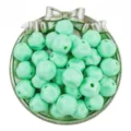 16mm acrylic mint green faceted bead close-up, bulk DIY handmade jewelry accessory material - 10 Pieces/Pack / Green