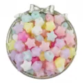 Detailed view of 14mm acrylic jelly star loose beads, colorful DIY handmade bracelet accessories. - 30 Pieces/Pack (14mm) / Random Mixed Colors