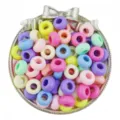 Colorful 13mm acrylic wheel beads large hole spacer beads DIY jewelry making bracelet crafts keychains - 30 Pieces Set / Random Mixed Colors