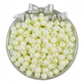 Acrylic magic color round beads AB color loose beads DIY handmade bracelet jewelry accessories - 6mm with 1.5mm Hole (100 Pcs/Pack) / Off White