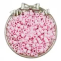 Acrylic Barrel Beads 6x5mm Pink Loose Beads For DIY Jewelry Craft And Hair Braiding - 6mm Aperture 3mm / Pink