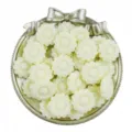 Acrylic sunflower beads bulk 20mm white flower craft charms for DIY bracelet necklace making details - 10 Pieces/Pack / Beige