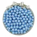 Detail shot of light blue acrylic AB magical color round beads for DIY jewelry and handmade bracelets. - 6mm with 1.5mm Hole (100 Pcs/Pack) / Blue