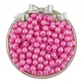 Detailed view of 6mm 8mm acrylic magic AB color round beads, perfect for DIY handmade bracelets. - Rose Red