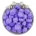 Purple acrylic cat paw beads detail shot, 18x16mm loose DIY jewelry making craft accessories. - 10 Pieces/Pack / Purple