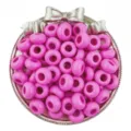 13mm pink acrylic large hole abacus wheel loose beads for DIY handmade bracelets and keychains - 30 Pieces/Pack / Rose Red