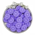 20mm purple acrylic sunflower loose beads with straight holes for DIY handmade jewelry making - 10 Pieces/Pack / Purple