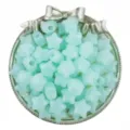 Close-up detail of 14mm acrylic jelly star beads with large holes, ideal for DIY bracelets. - 30 Pieces/Box (14mm) / Cyan