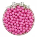Pink acrylic round beads solid color holeless DIY jewelry making accessories bowl display - Rose Red