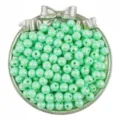 Mint green acrylic beads iridescent loose round beads for handmade DIY jewelry making and bracelets. - Orchid Green