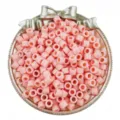 Acrylic barrel beads 6x5mm pink cylindrical craft beads for DIY bracelets and hair braids detail view - 6mm Aperture 3mm / Orange