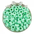 Mint green 13mm acrylic large hole beads wheel shape loose beads for DIY bracelet jewelry making. - 30 Pieces/Pack / Green