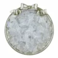 Gros plan de perles papillon en acrylique transparent pour la creation de bijoux faits main. - 50 Pièces / Blanc