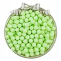 Green acrylic round beads detail view for DIY handmade jewelry accessories making crafts. - Fruit Green