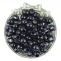 10mm-16mm acrylic large hole round loose beads, ideal for DIY bracelet jewelry making details. - Black