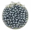 Dark grey ABS faux pearl loose beads for DIY handmade jewelry bracelets crafting details - Silver