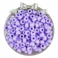 6x9mm purple plastic pony beads large hole barrel beads for DIY hair braiding and jewelry making. - 6x9mm, 4mm Hole (100 Pcs/Pack) / Light Purple