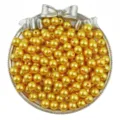 ABS imitation pearl beads gold loose round beads for handmade DIY bracelet jewelry making accessories - Golden Yellow